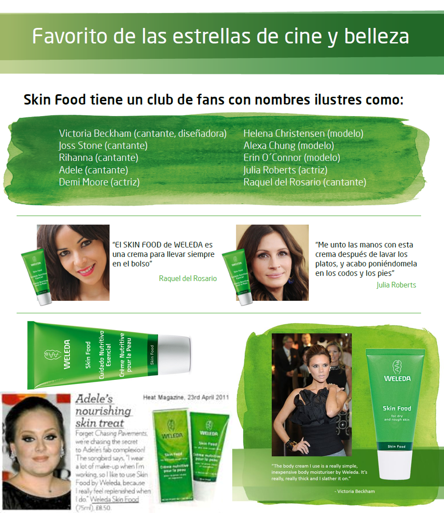 weleda skin food celebrities